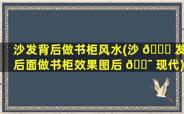 沙发背后做书柜风水(沙 🐝 发后面做书柜效果图后 🐯 现代)
